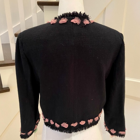 Black & Pink Tweed-Style Jacket - Picture 4 of 7